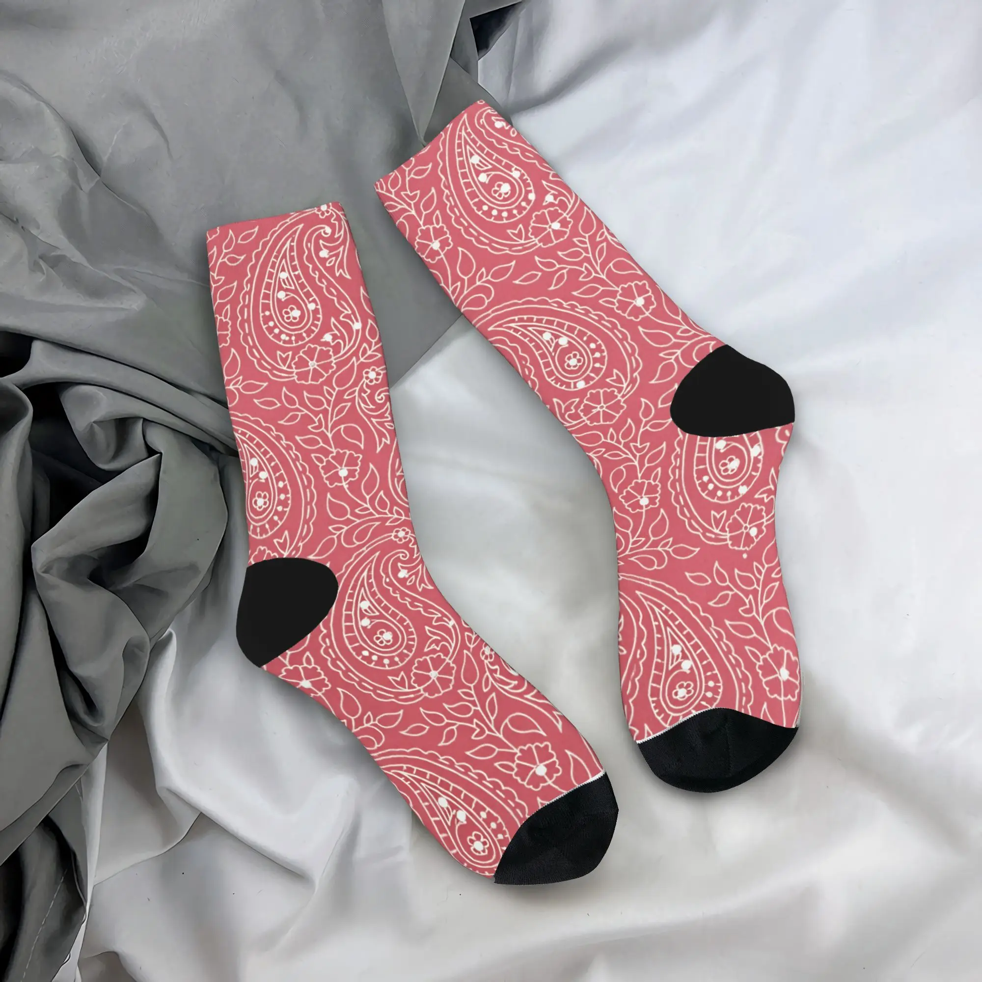 

Мужские носки RED Paisley Art Stockings Нескользящие мягкие носки Осенние повседневные спортивные носки с графикой на открытом воздухе