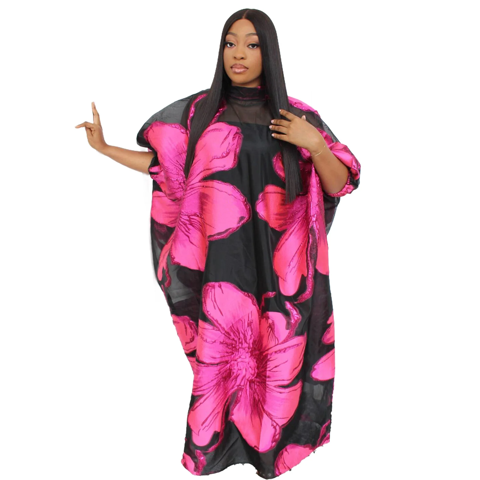 فساتين أفريقية للنساء تصميم مطرز غني بمواد بوبو الفاخرة