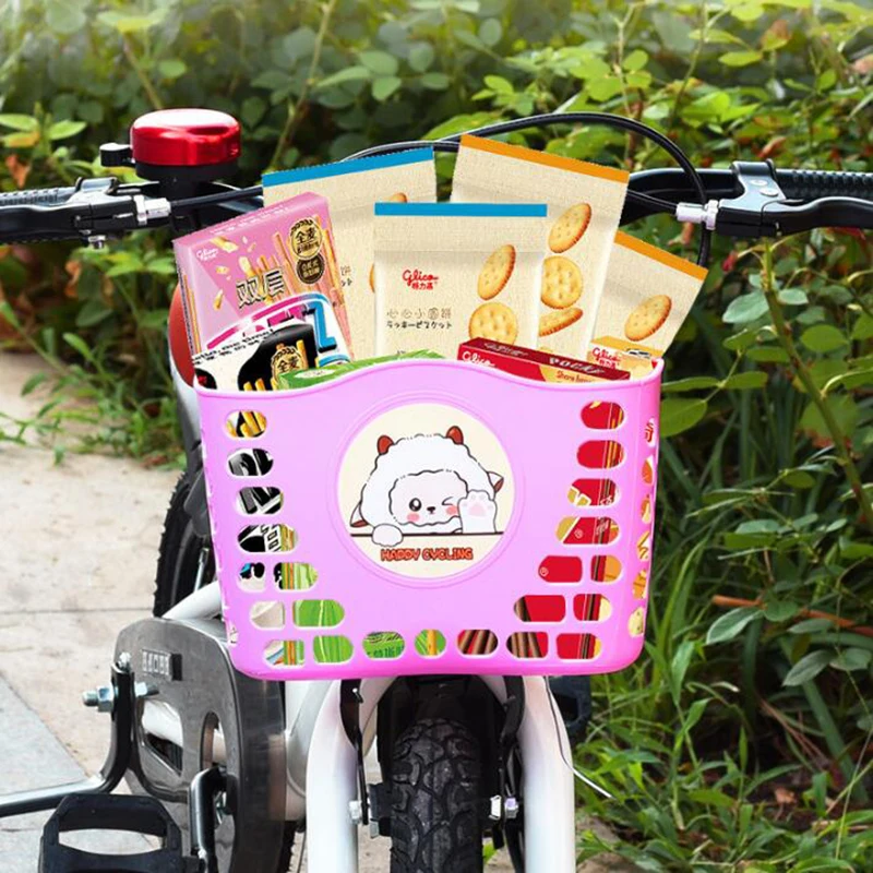 1 Set Bike Front Carrier Children Bicycle Storage Scooter Front Basket Scooter Handlebar Basket Toys Front Basket Sticker