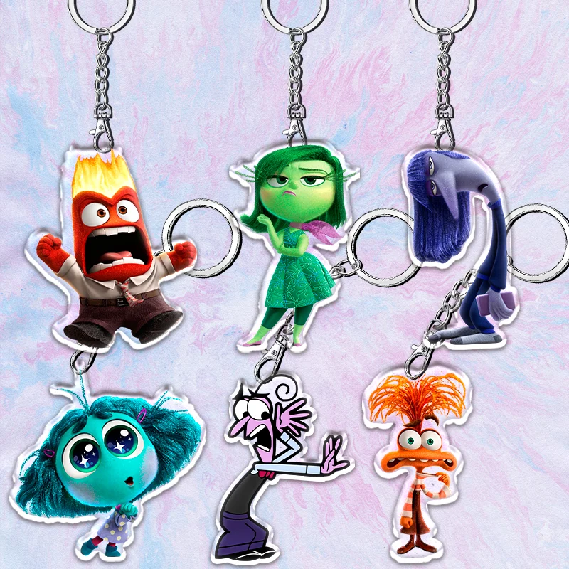 12cm Intensa Mente Car Key Student Backpack Hanging Decoration Cartoon Kids Gift Inside Out Acrylic Character Pendant Accessory