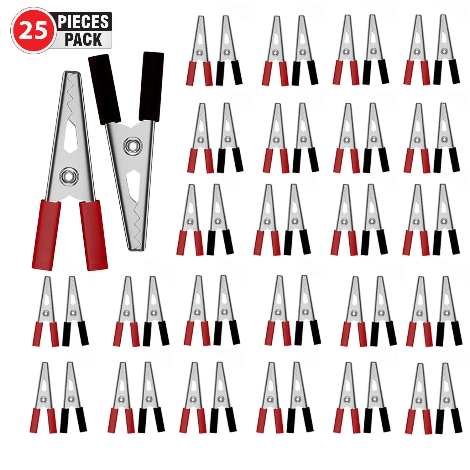 Morsetti a coccodrillo Morsetti elettrici per ponticello per batterie piccole in metallo Clip Gator isolata per carichi pesanti - ALLIGATORE 25 PZ