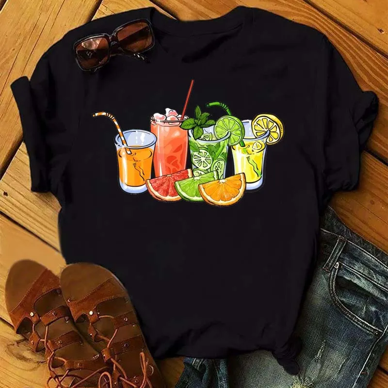 New Women's T-shirt Cute Leopard Cactus Print Top Women's T-shirt Casual O-neck Short Sleeve Streetwear Female Top T-shirt