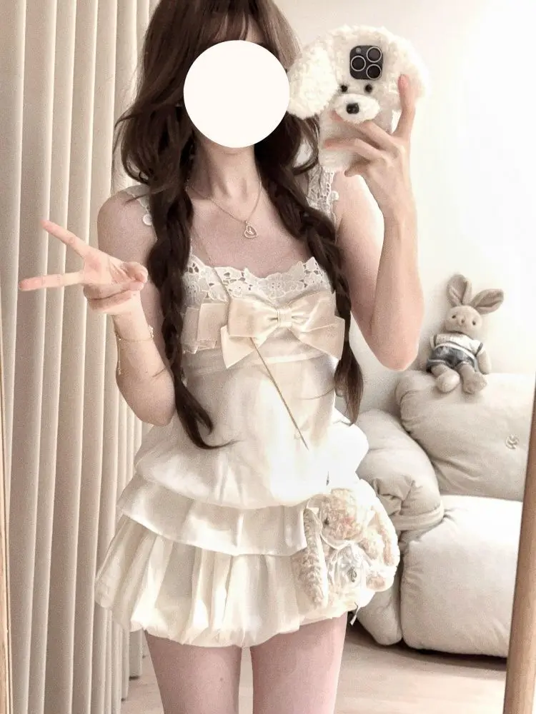 

Japan Two-Piece Bow Slim Suspender Top New Sweet Wind Joker Bud Skirt Suit 2026 New