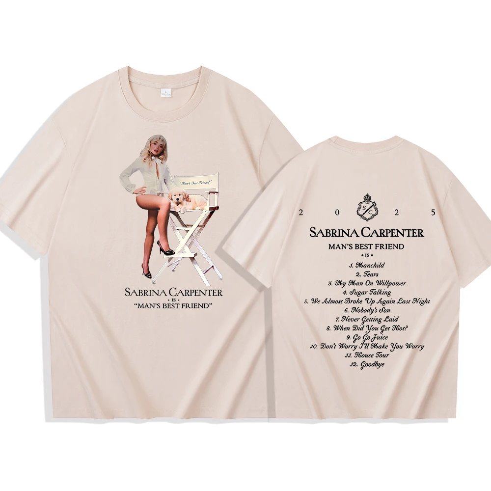 سابرينا كاربنتر جديد ألبوم رجل أفضل صديق تي شيرت س الرقبة Harajuku سابرينا نجار الموسيقى تي شيرت لمحبي هدية #6