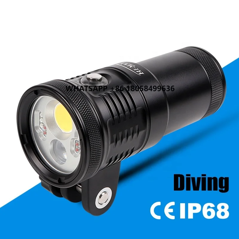 

Hi-max V14 Updated 2400lm Lamp Diving Video Light for Underwater Scuba Photography New Generation Photographic Flashlight