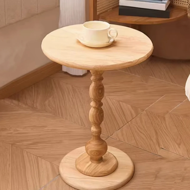 

Retro solid wood small coffee table sofa side table medieval style bed corner coffee storage rack antique