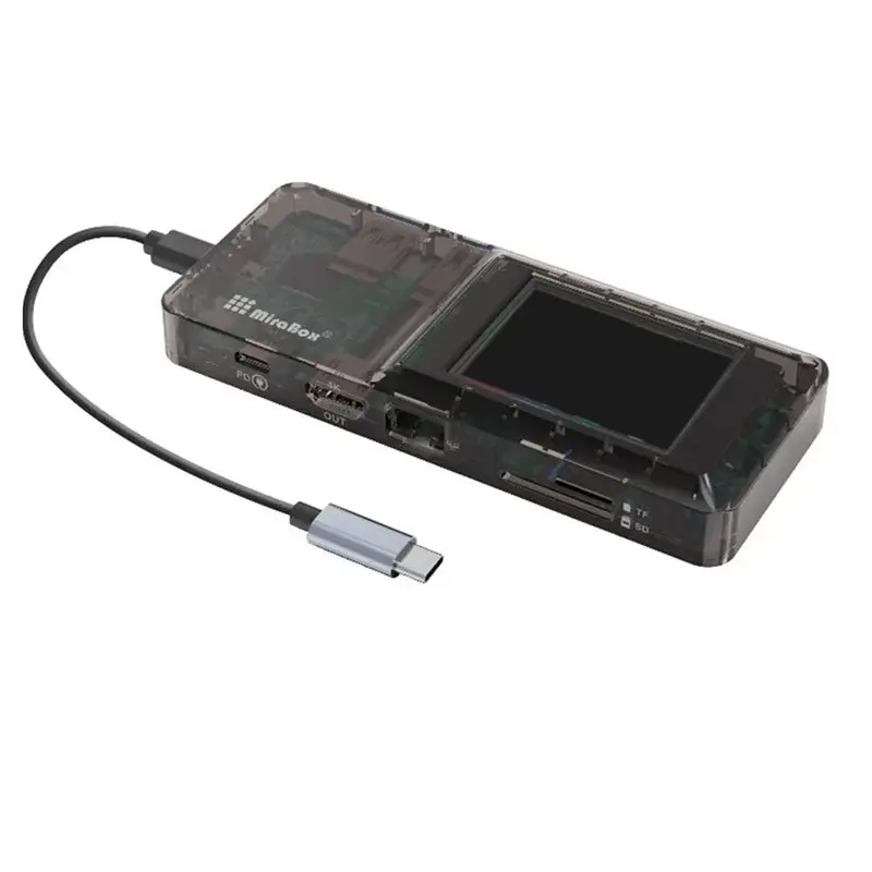Mirabox Custom Button Console Visual Docking Station 8-In-1 Type-C Network Port Docking Station With TF/SD Card Reader Gift