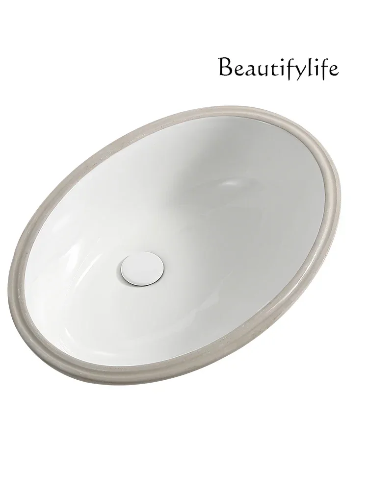 

bathroom accessories set Oval under-counter basin Embedded ceramic wash basin Size Size Household wash face Single basin Balcony