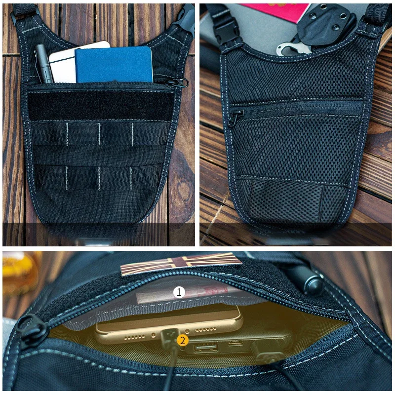 Tactische schoudertas Verborgen verborgen tas Schouder Crossbody Geheim agent Ingericht Anti-diefstal portemonnee jachtaccessoires