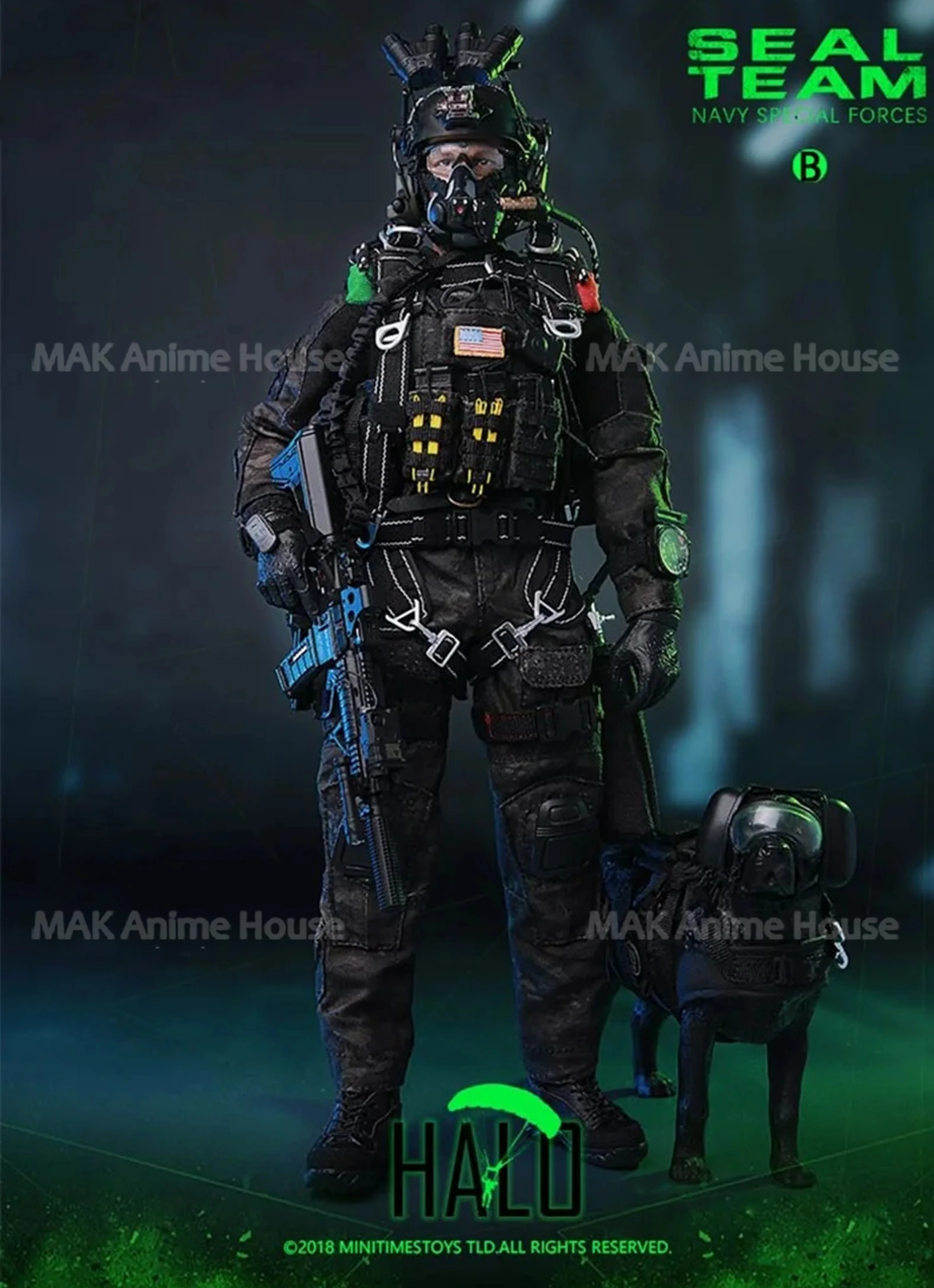 미니 타임즈 토이즈 M013 1/6 US SEAL 팀 해군 특수부대 헤일로 솔져 피규어 (강아지 포함 풀세트) 12인치 남성 액션 피규어