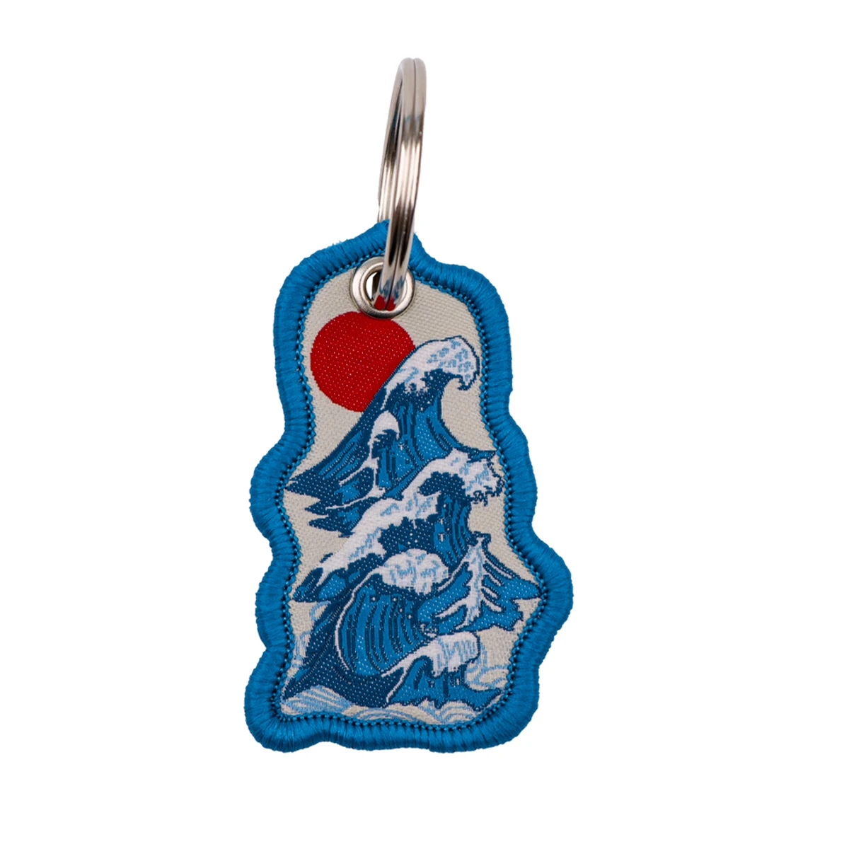 Art Waves Embroidery Key Fobs Japanese Keychain For Motorcycles Cars Key Ring Holder Key Tags Chaveiro Jewelry Gift