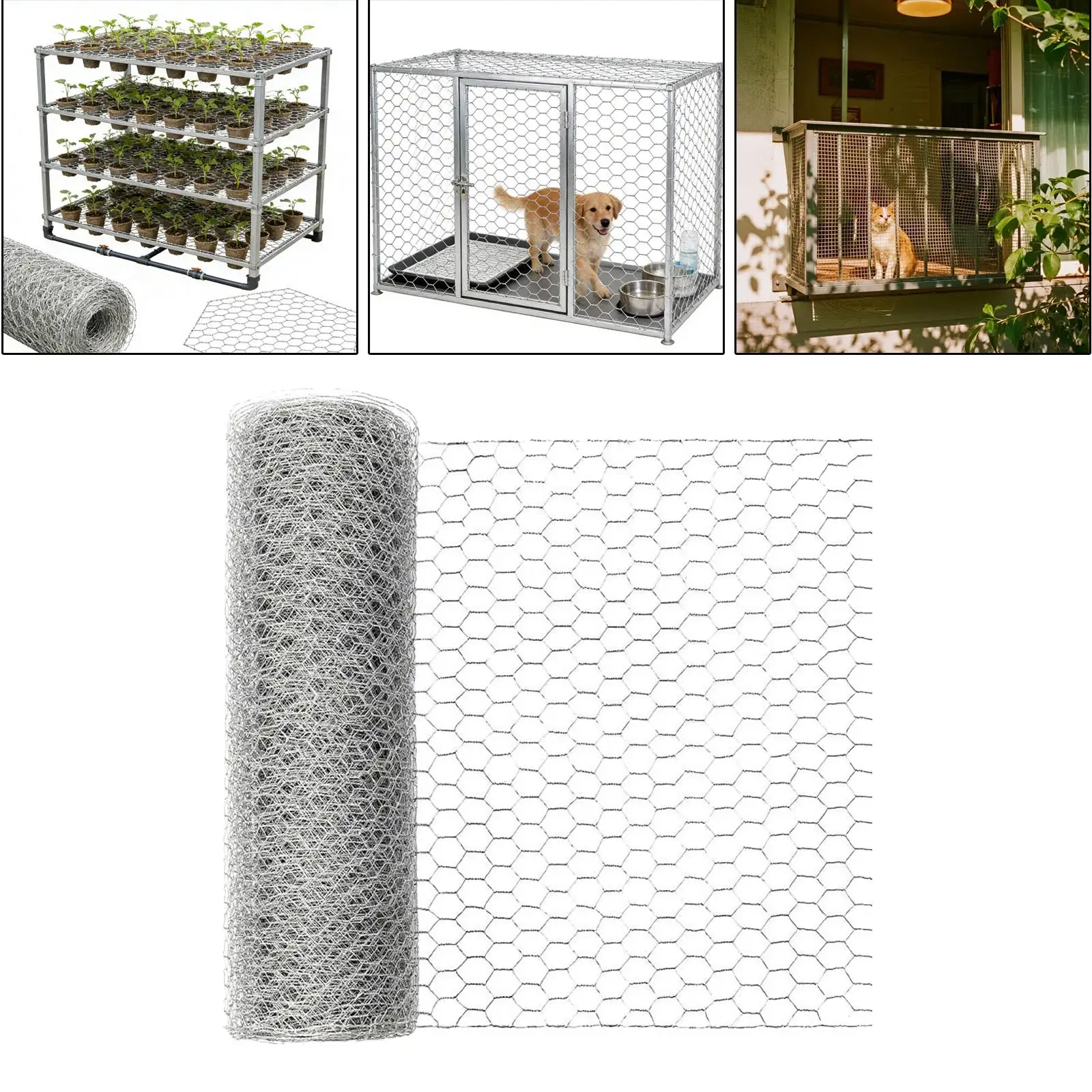 Durable Hexagonal Garden Netting Iron Wire Mesh Fence for Poultry Lawn Patio Flower Bed Protection and DIY Home Decor