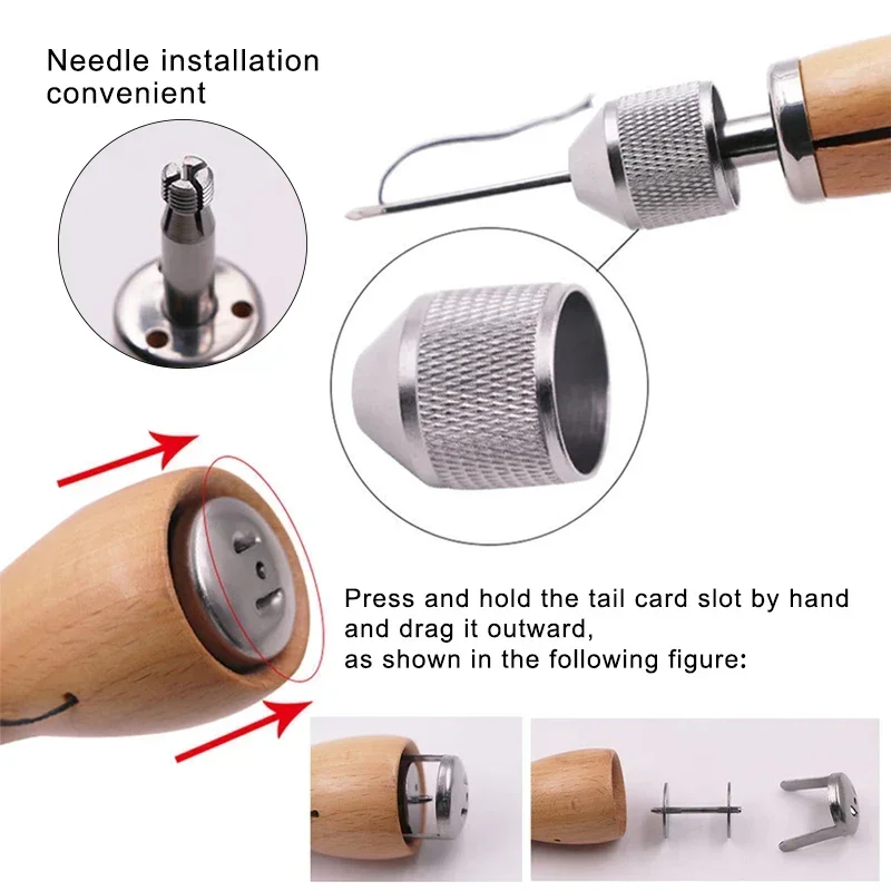 8pcs/set DIY Leather Sewing Thread Hand Sewing Tools Leather Craft Edge Stitching Belt Strips Shoemaker Canvas Repair Tools view 5