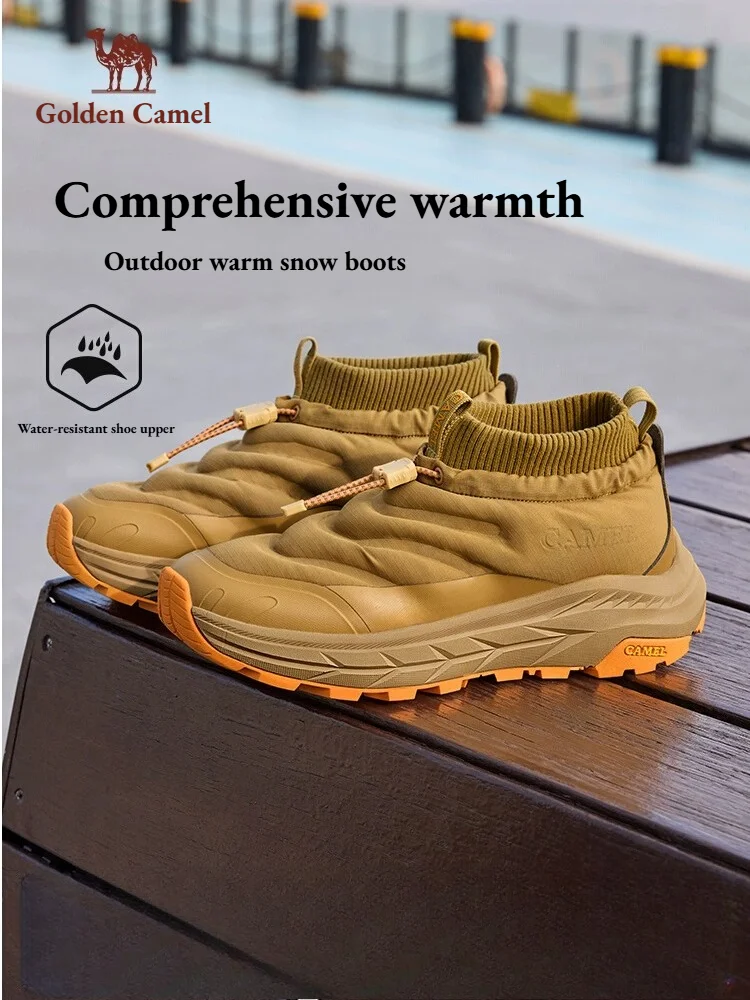 GOLDEN CAMEL Hiking Shoes Warm Winter Snow Boots Outdoor Tekking Sport Shoes for Men Non-Slip Coldproof Northeastern Cotton Shoe