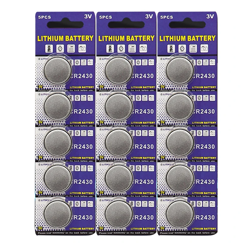 

100PCS CR2430 Button Batteries DL2430 BR2430 KL2430 3V Cell Coin Lithium Battery CR 2430 for Watch Electronic Toy Remote