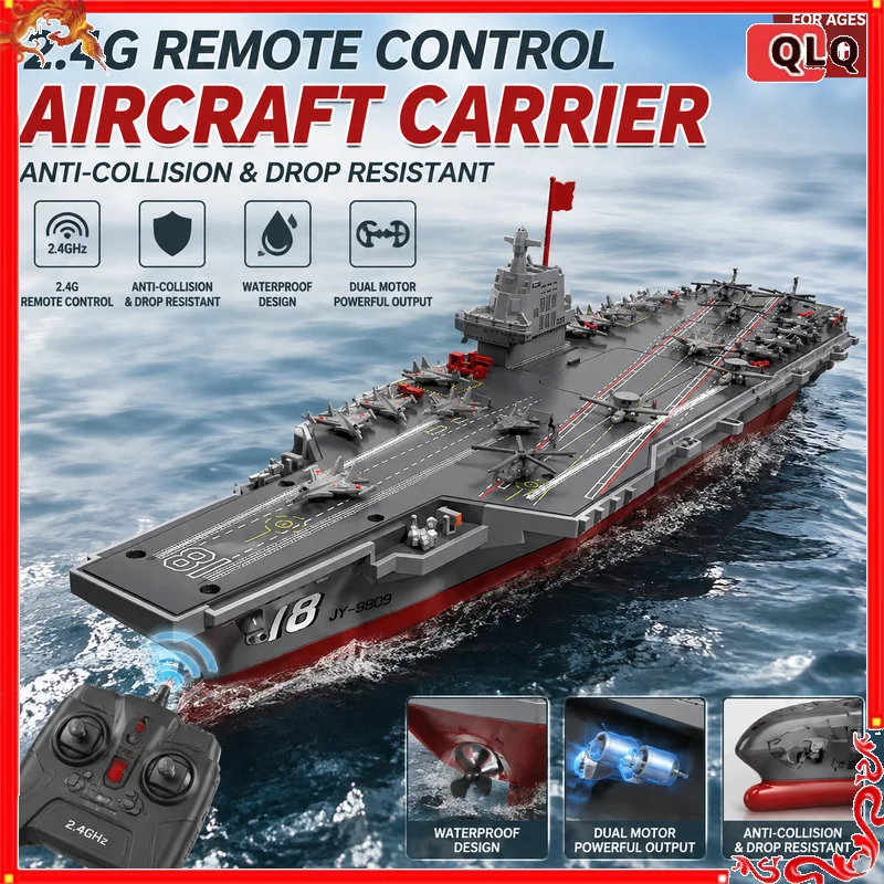 JJRC Remote Control Aircraft Carrier 2 4 Ghz Electric Water Warship Model Rc Boat For Pool Lake Outdoor Water Hobby Enthusiasts