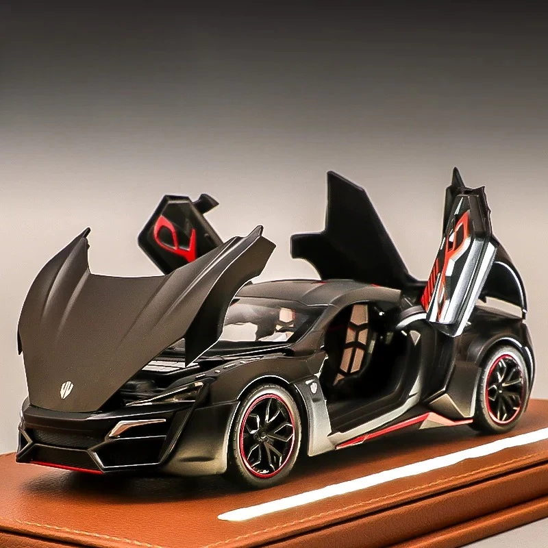 1:24 Hypersport Alloy Sports Cars Models Diecast Toys Doors Opened Sound Light Pull Back Vehices Gifts