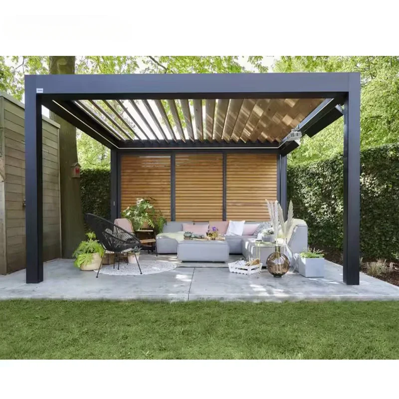 

Aluminium Louvered Roof Pergola Bioclimatique Garden Arches Arbours Pergolas Aluminum Remote Control Motorised Outdoor