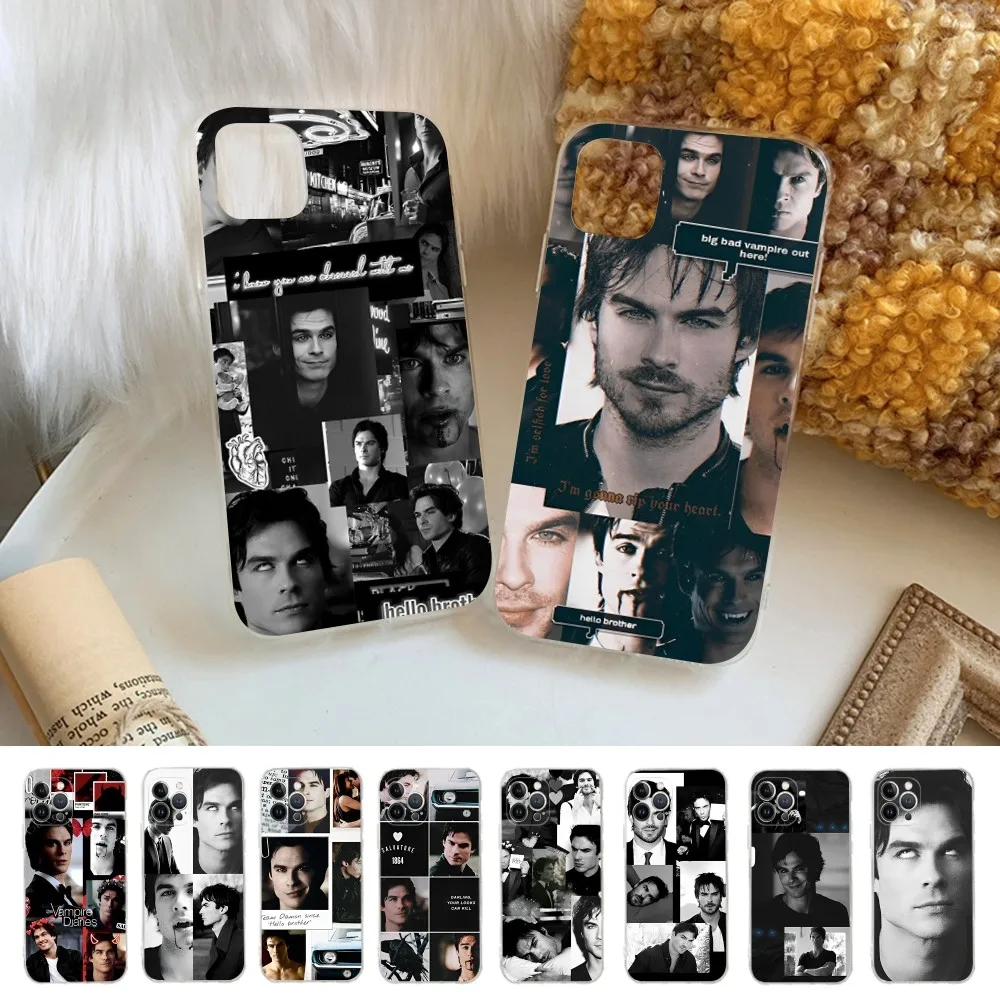 The Vampire Diaries Damon Salvatore Phone Case For iPhone 14 13 12 Mini 11 Pro XS Max X XR SE 6 7 8 Plus Soft Silicone Cover