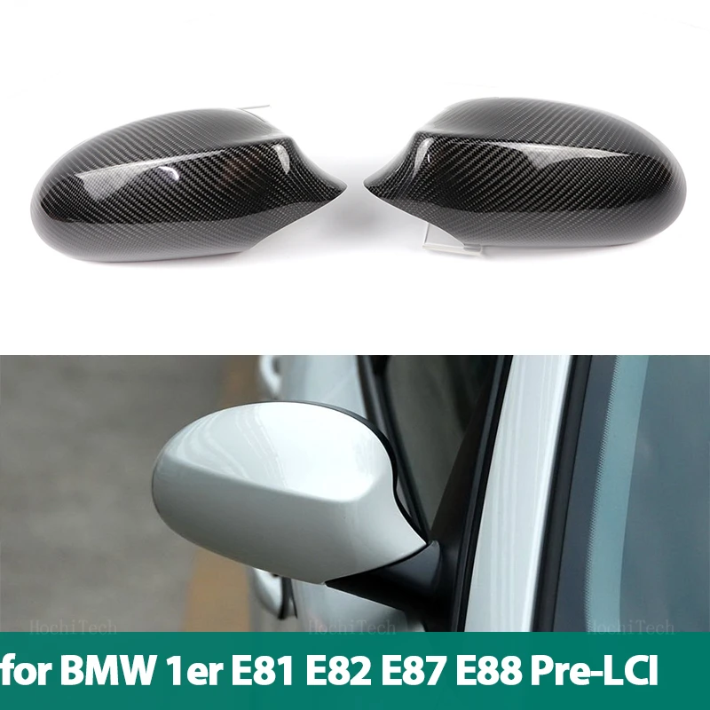 

Real Carbon Fiber Rearview Mirror Cover Cap Sticker Add-on for BMW 1 Series E81 E82 E87 E88 Pre-LCI Pre facelift