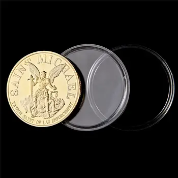 מטבע אתגר מצופה זהב/כסף של המלאך הקדוש עם תפילה בארה 10 best sales מטבע של 1 אונקיה - №6