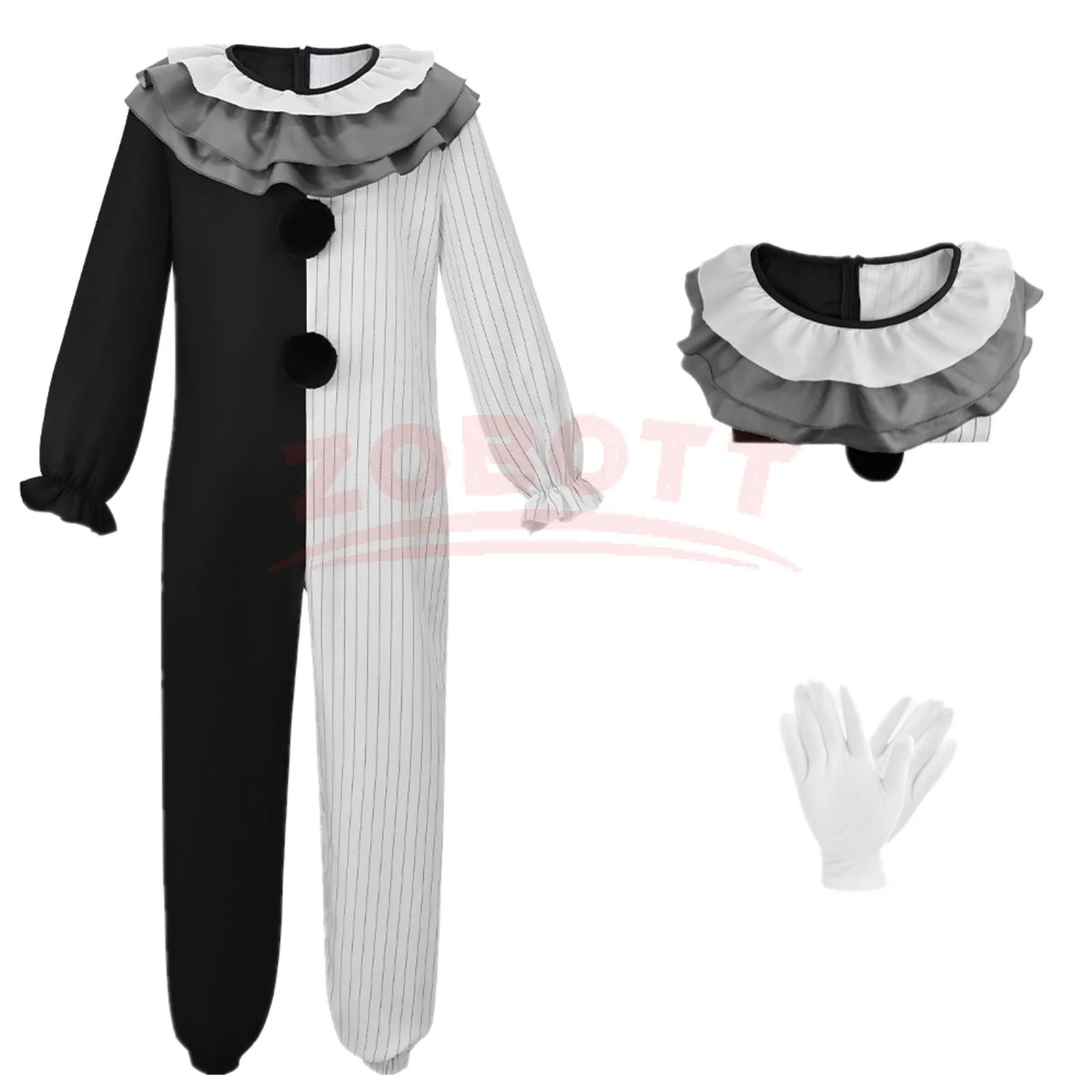 Art The Clown Cosplay  Costume Terriferr 3 Costume Killer Clown Jumpsuits Halloween Carnival Party Horror Costume view 6