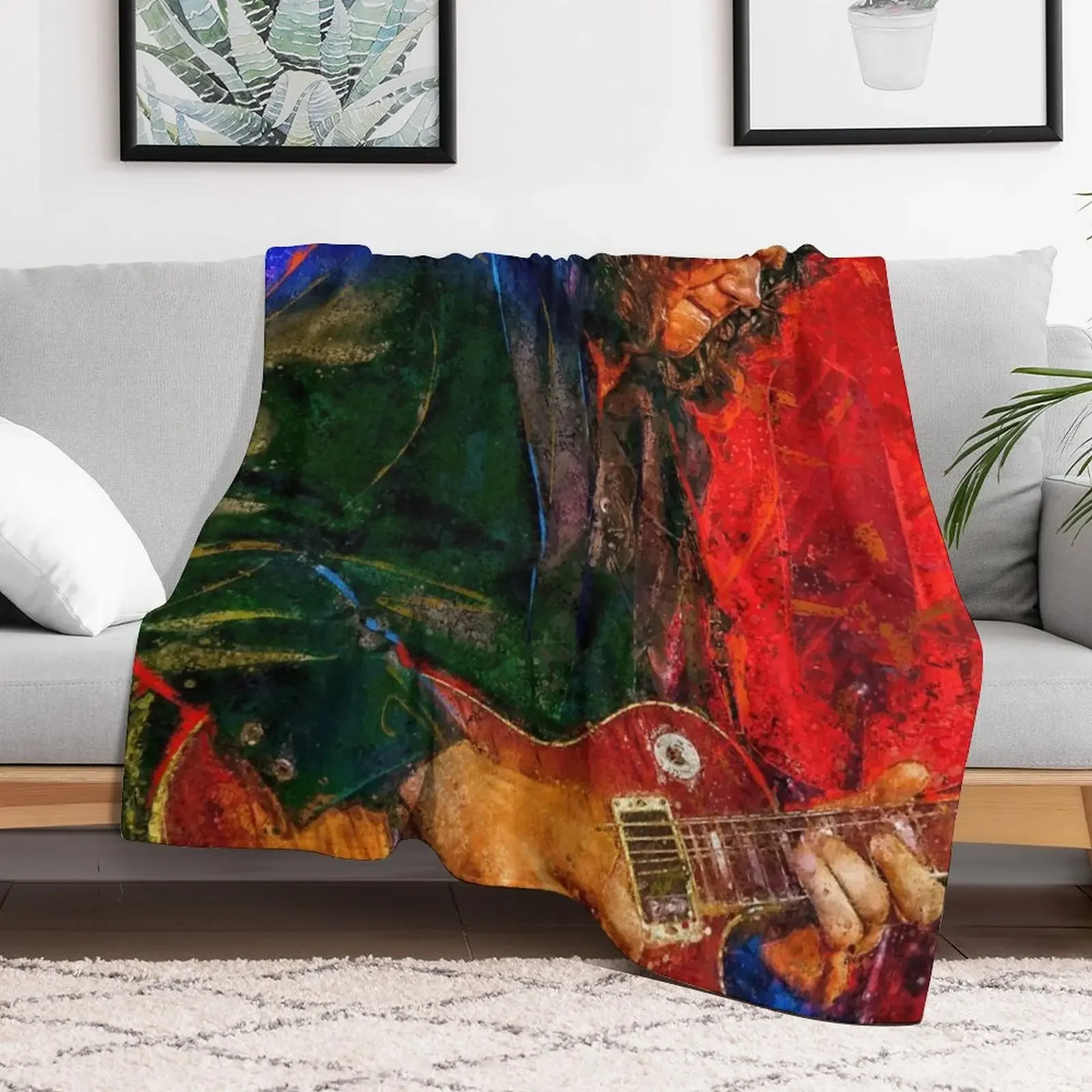 Gary Moore Tribute portrait art Throw Blanket Bed Beach Decorative Sofas Blankets