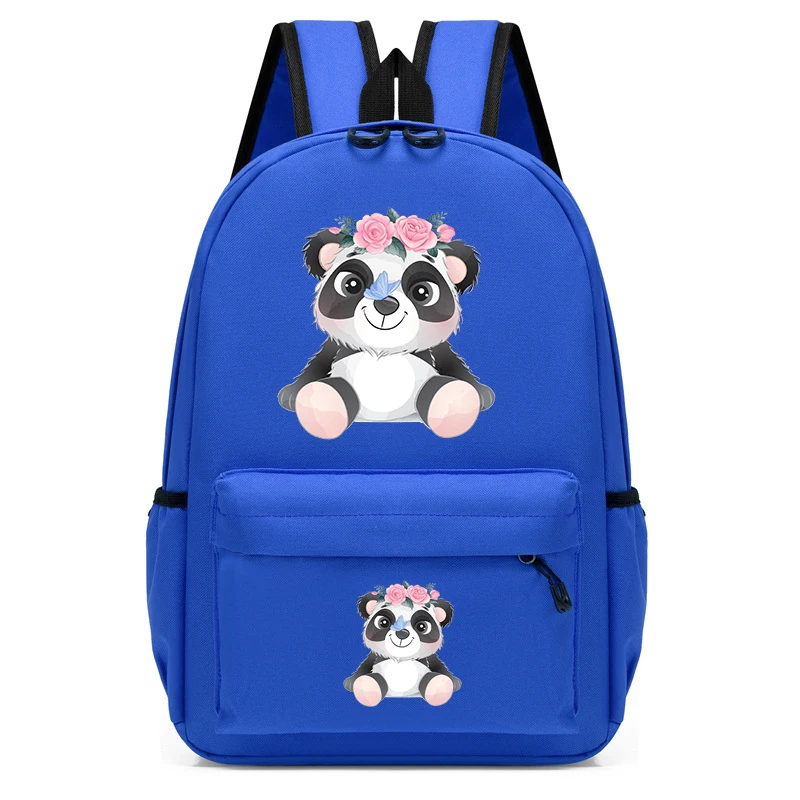 New Animal Backpack Cute Little Panda Watercolor Cartoon Trendy School Bags Girl Bookbag Kawaii Children Travel Fashion Backpack