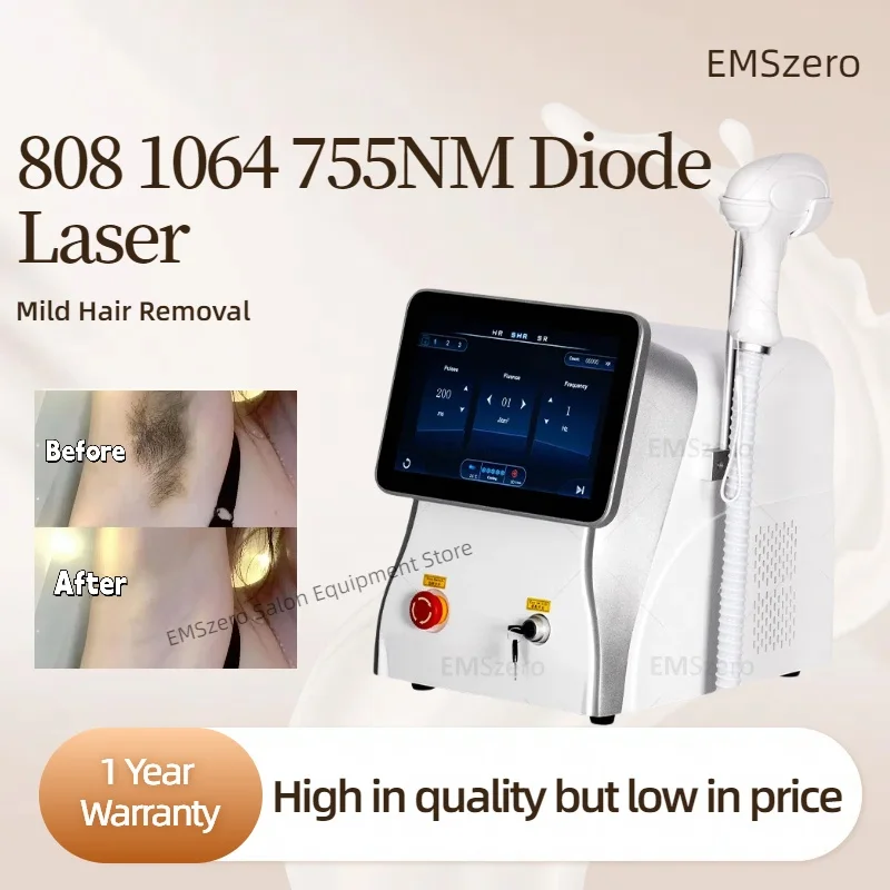 755 1064 808nm Portable Laser Hair Removal Machine White Permanently ice Diode Laser Hair Removal Machine 2025