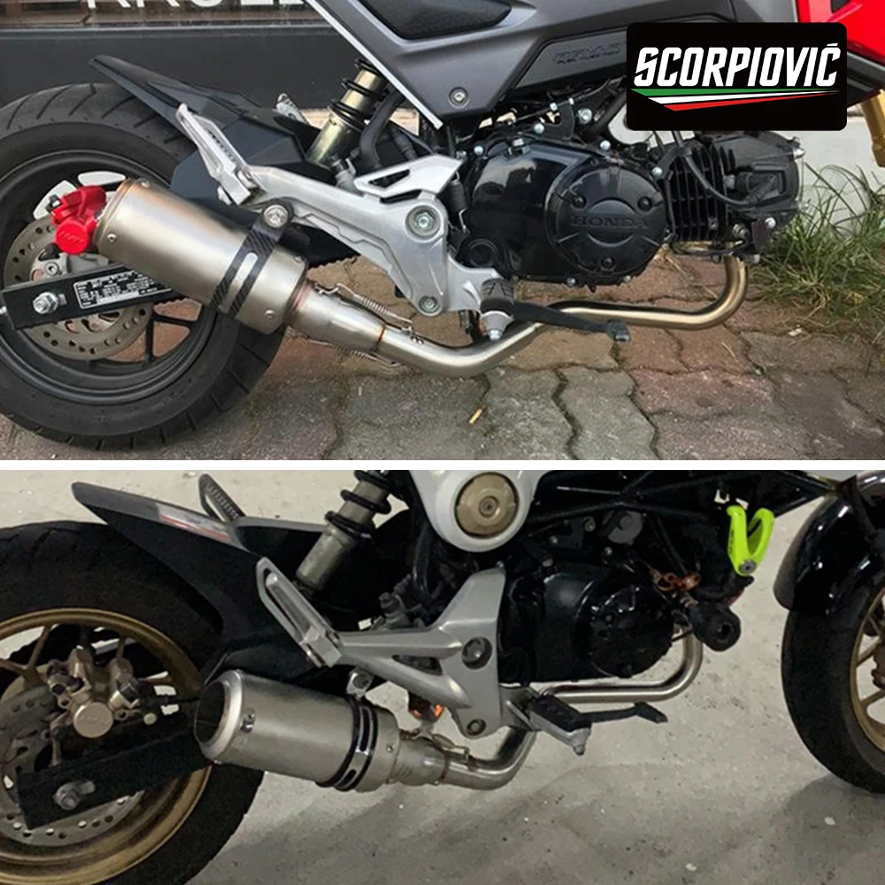 Motorcycle Full Exhaust System Modification with DB Killer MSX125 Header Suitable for GROM MSX125 MSX 125 2013-2021