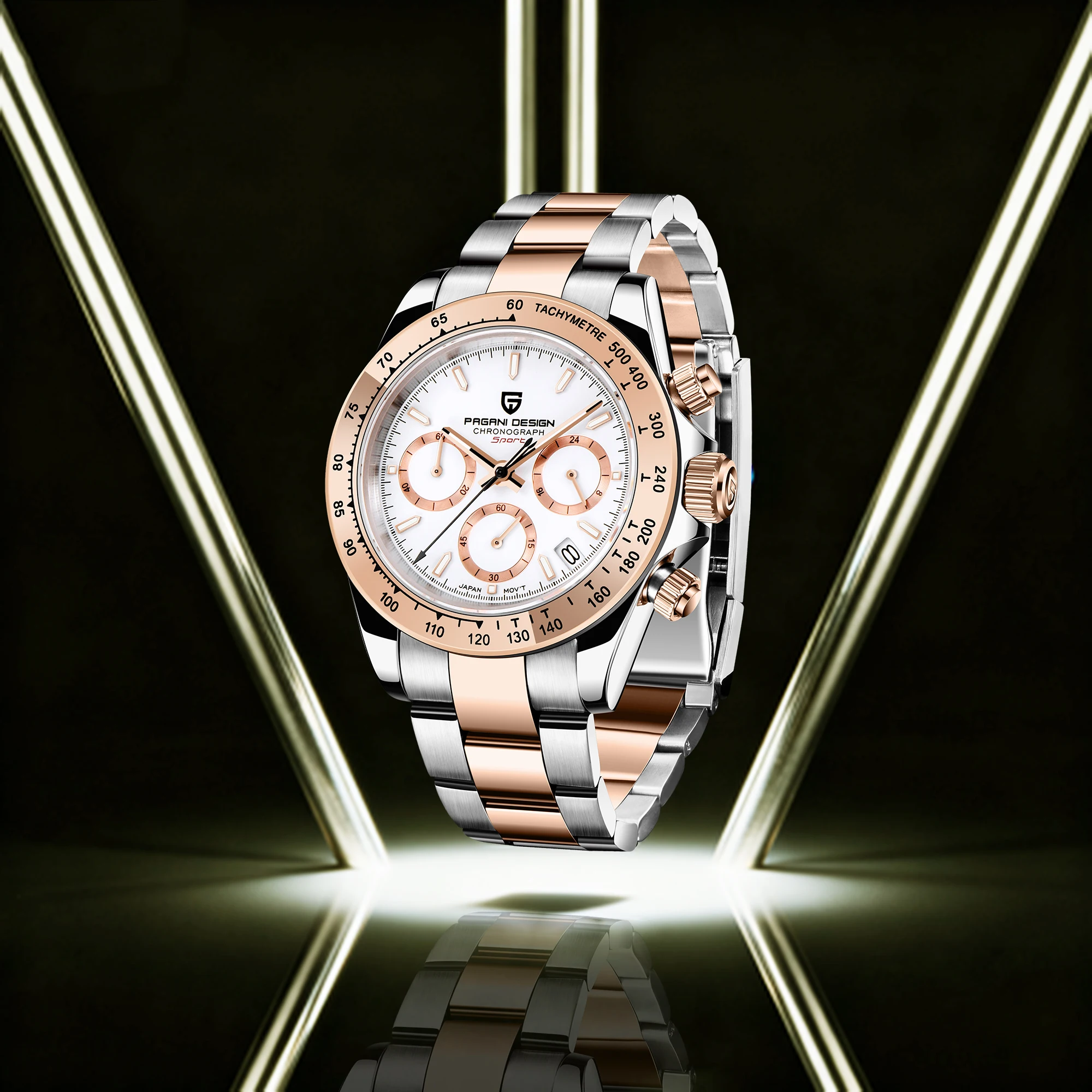 

PAGANI DESIGN 2025 Men's Luxury Quartz Watch 100m Waterproof Elite Top With Exclusive Small Three-Pin Tachymeter Luminous Watch