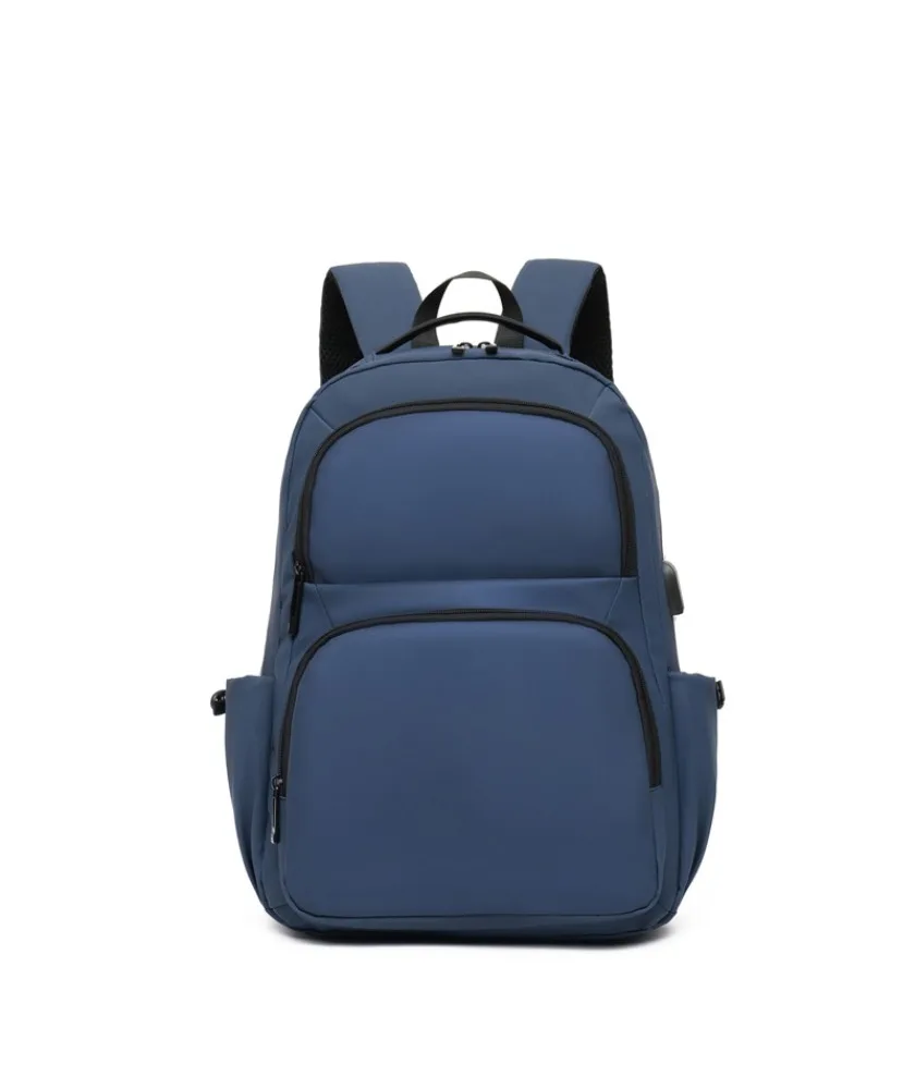 Charging large capacity backpack men's laptop bag waterproof pu backpack advanced sense
