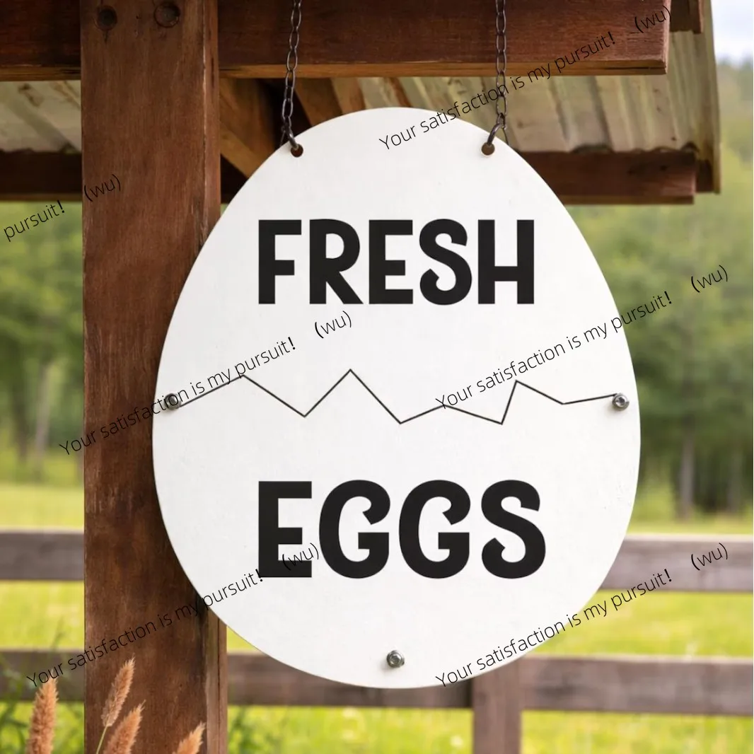Fresh egg stall wooden pendant decorative sign