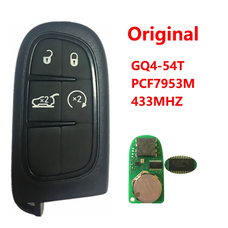 CN086007 Original Smart Key 4 Buttons 433MHZ PCF7953M 4A FCC GQ4-54T Keyless Go For Jeep Cherokee AE AC AF AG AB 2014-2018