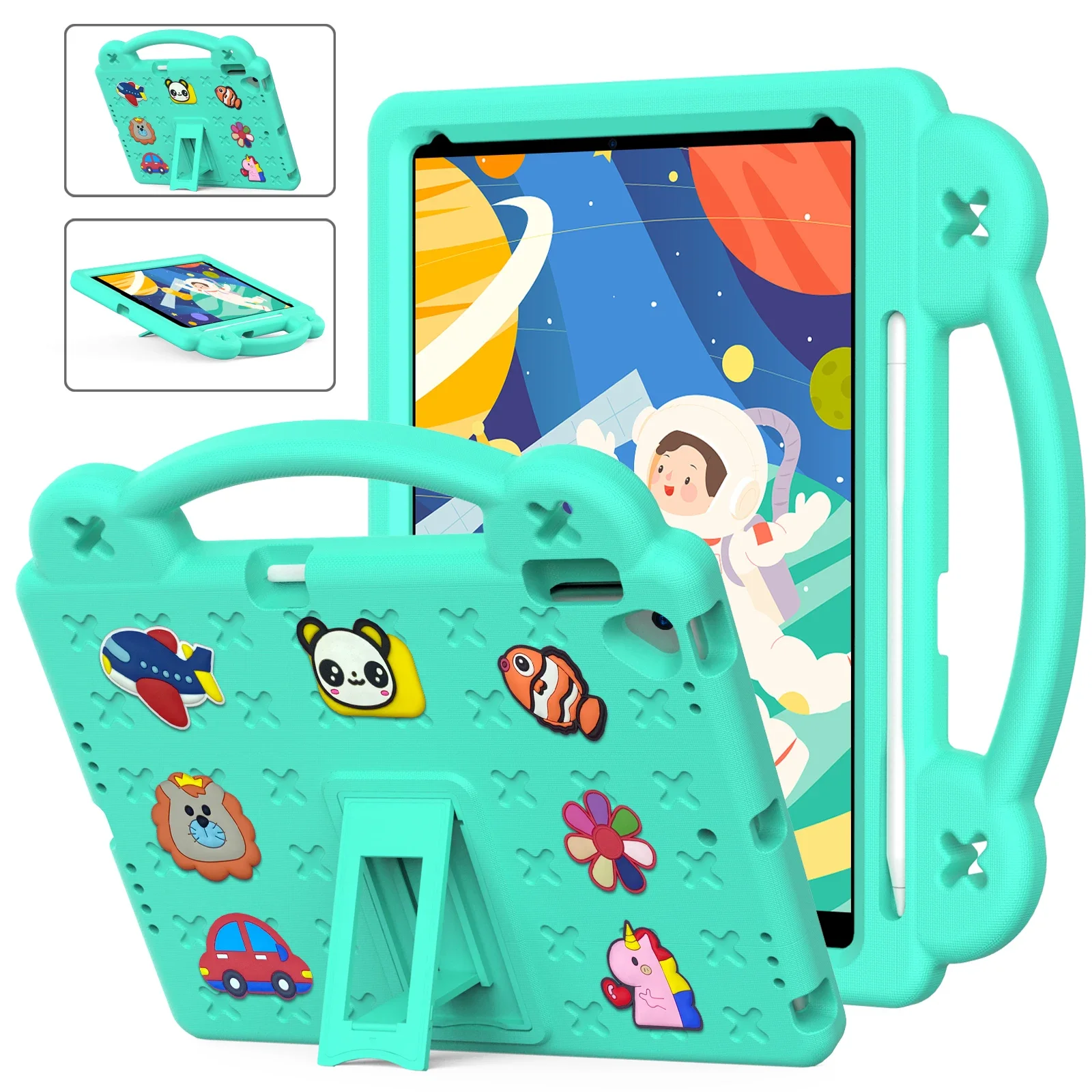 For iPad Air 3 2019 Pro 10.5 2017 Soft EVA Cute Case Kids Friendly Tablet Cover Shockproof Hand Holder With Pen Slot Funda Coque