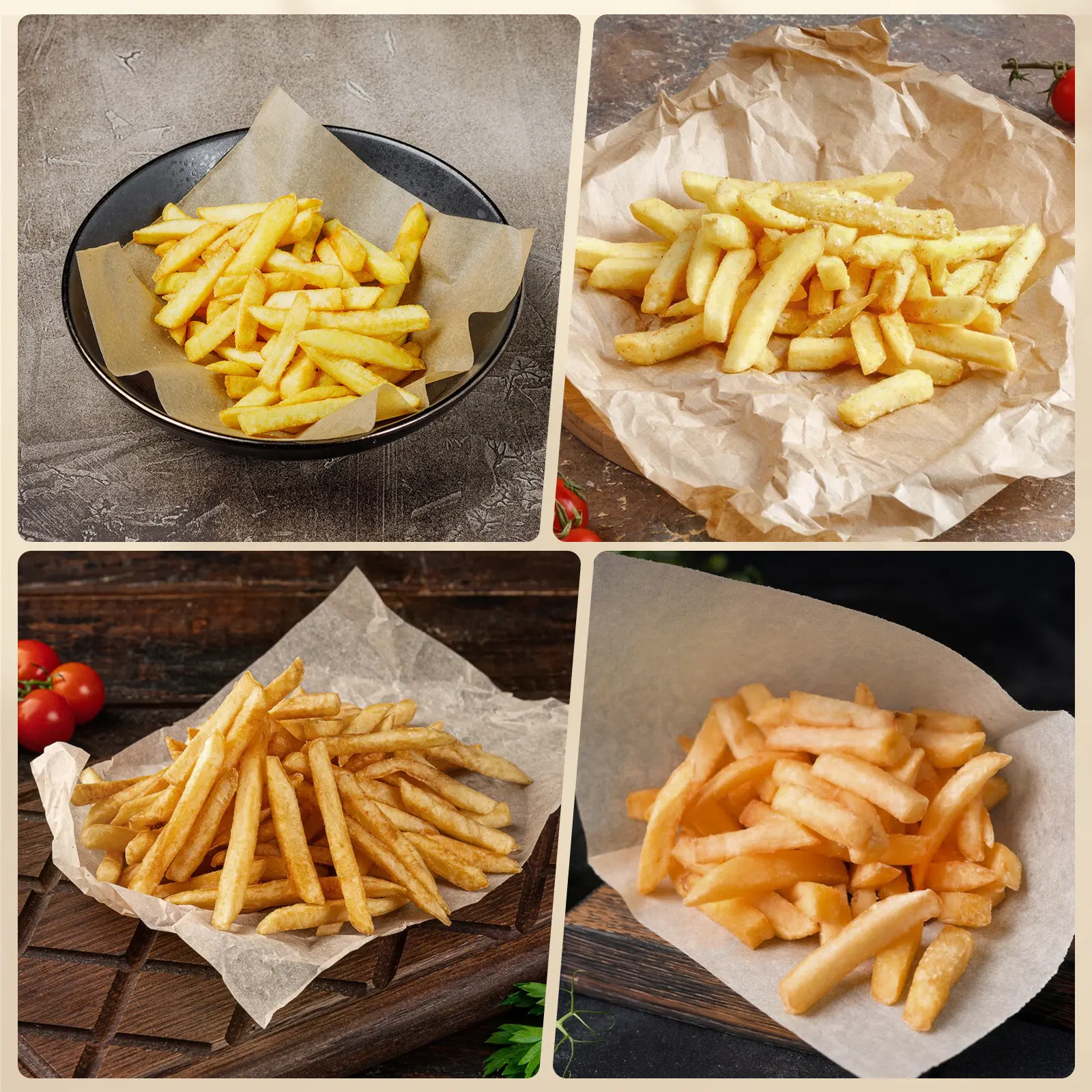 500Sheets Oil Absorbing Paper Multi-Purpose Oil-Proof Snack Mat for Fried Food Pizza Baking Disposable Party Food Wrapping