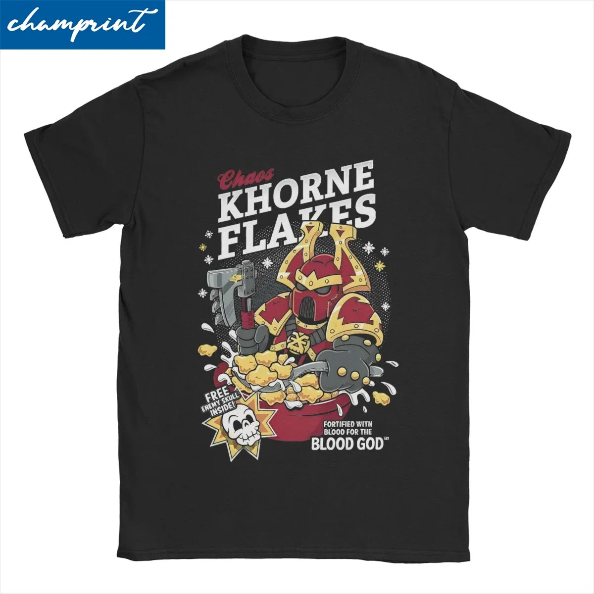 Men's and Women's T-shirts Vintage Cotton T-shirt Khorne Chaos Film W-Warhammer 40k Printed Cotton Short Sleeve T-shirt