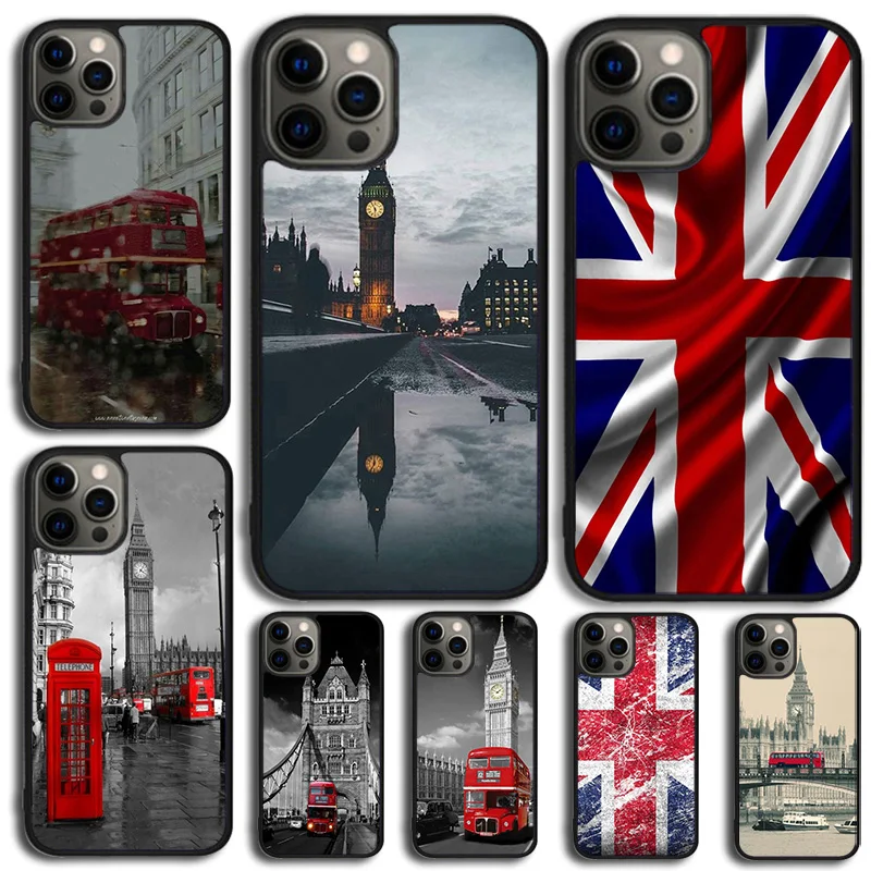 Vereinigtes Königreich Flagge Uk London Bus Handyhülle für Samsung Galaxy S22 S23 S24 S22 S21 Note 10 20 Lite S20 Plus S21 Ultra