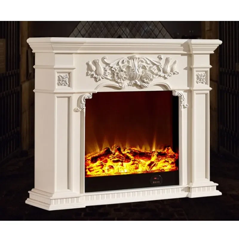 Factory price MDF Rustic White Fireplace Surround with Wood Mantel