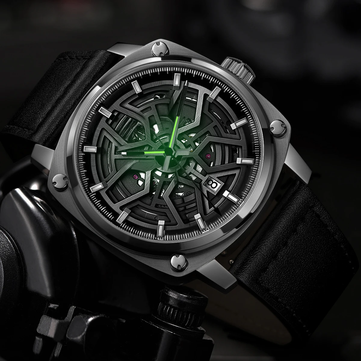 Für VK63 Grün leuchtende Uhr Hand Uhr Zubehör für VK63 Handwerk Silber Grün