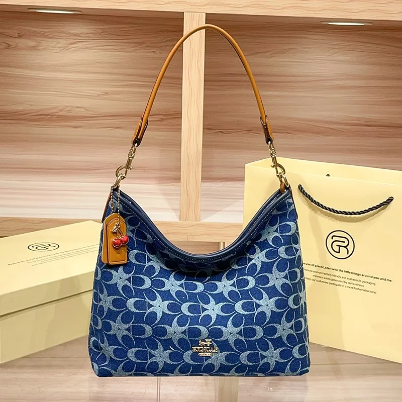 

Brand women's denim handbag, women's 2025 new style, high-end designer, fashionable and versatile shoulder bag, crossbody bag