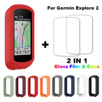 Cyclocomputer Protective Case For Garmin Explore 2 Silicone GPS Bike Bicycle Computer Screen Protection Cover with Glass film