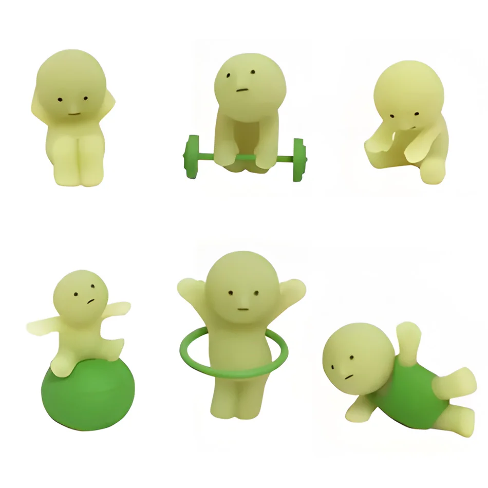 Smiski-caja ciega de luz nocturna a la moda, Jun 1234 generación, juego, Fitness, Yoga, decoración de dormitorio, bonito adorno colgante para coche