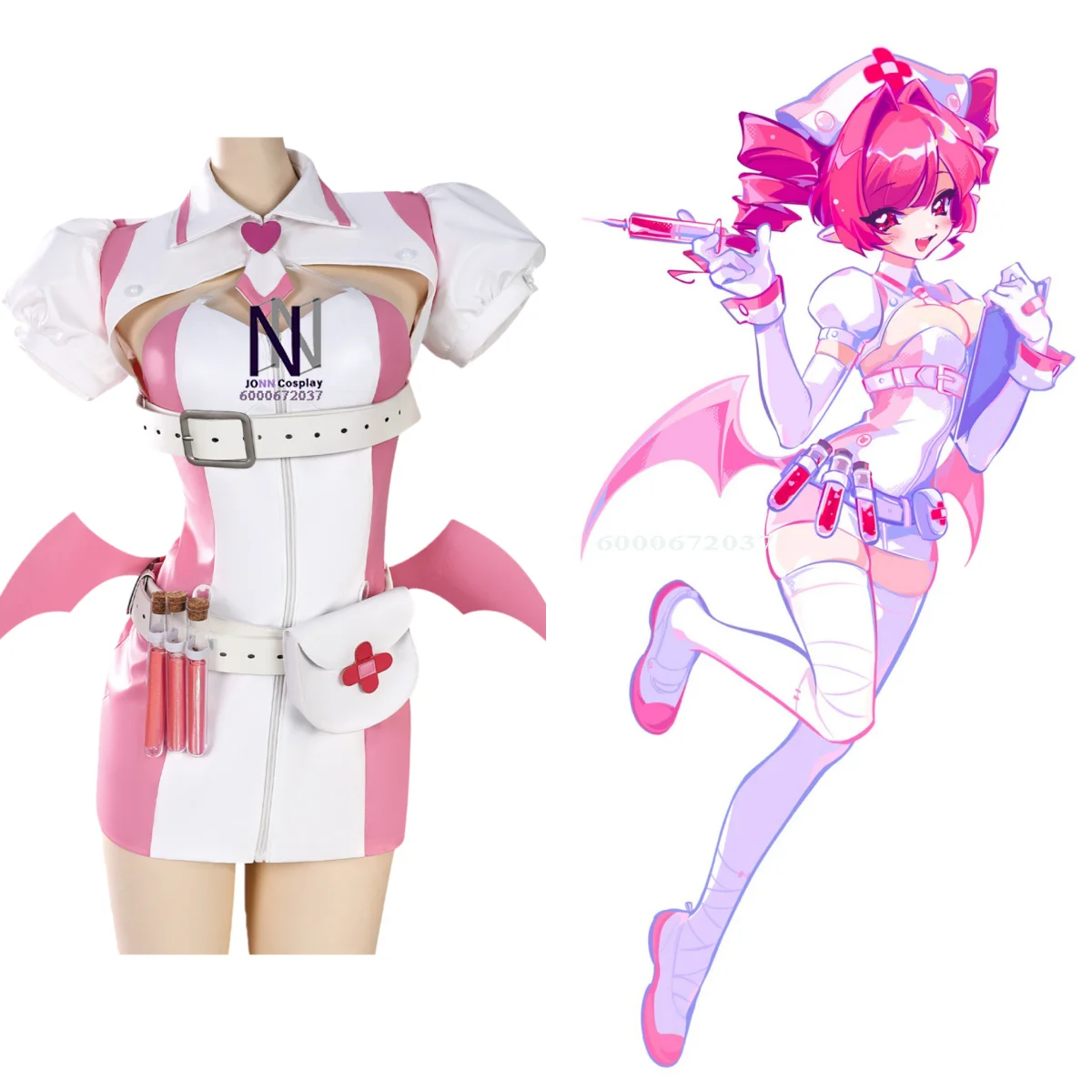 

Game Cosplay Costume Anime Nocturne Bloodheir Buro Role Playing High Quality Clothes Cute Pink Outfit Dress for Women Comic Con