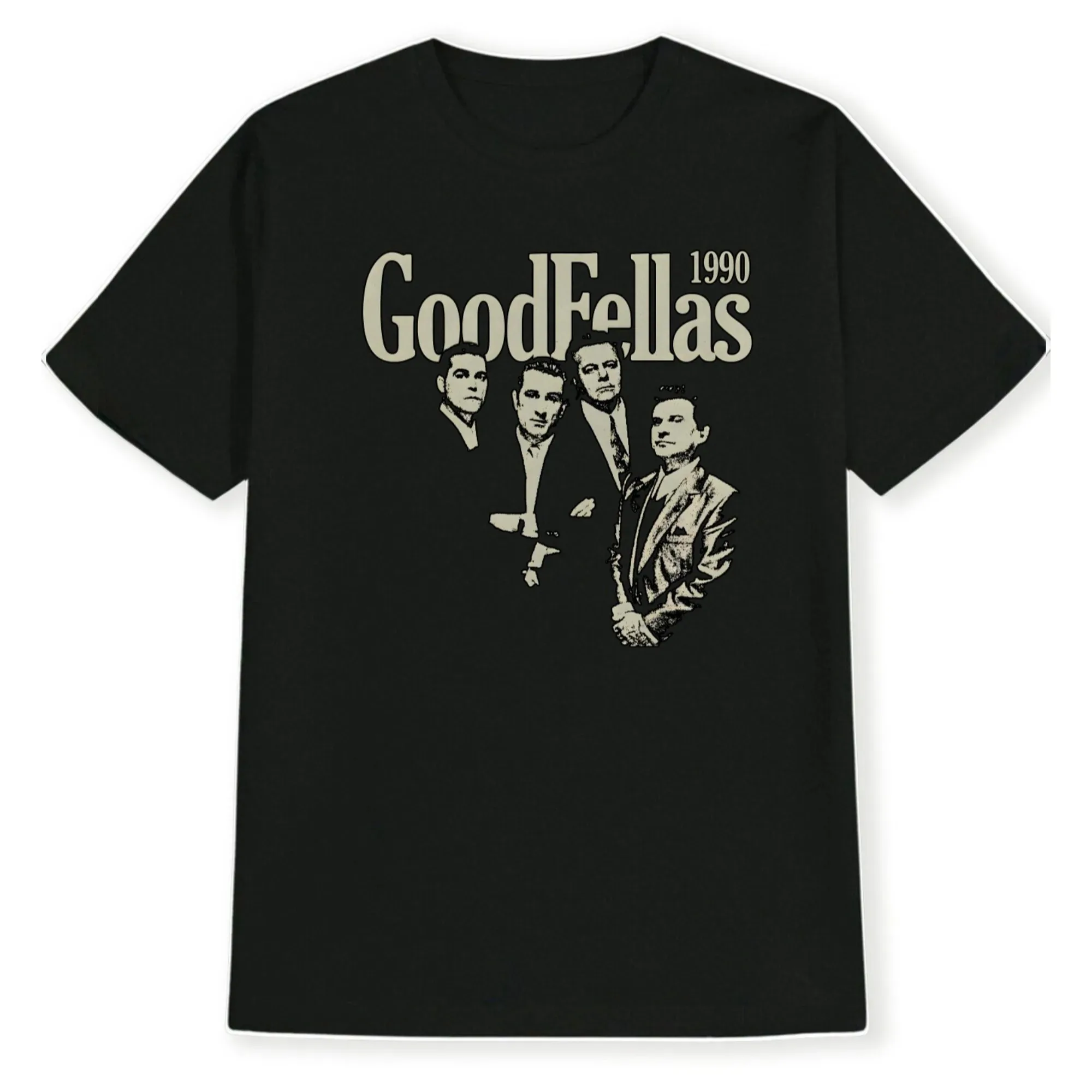 

Винтажная мужская хлопковая футболка GoodFellas 1990, мужские и женские хлопковые футболки с принтом, свободные футболки с короткими рукавами, большие размеры