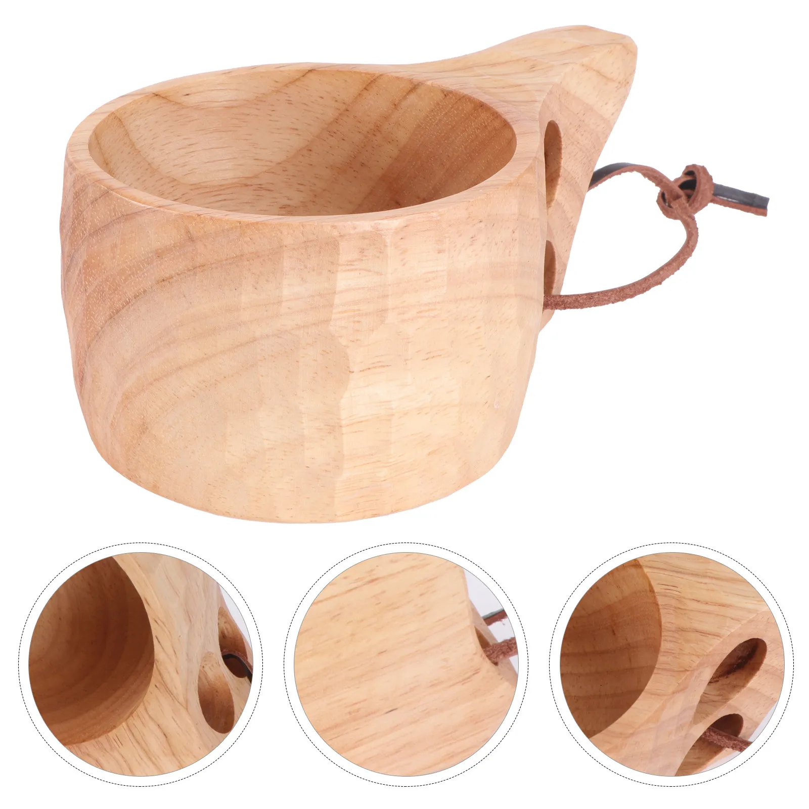 270Ml Rubber Wood Milk Cup Tortoiseshell Shape Portable Coffee Tea Soup Drinking Mug Office Eco-Friendly Non-Toxic Drinking Cup