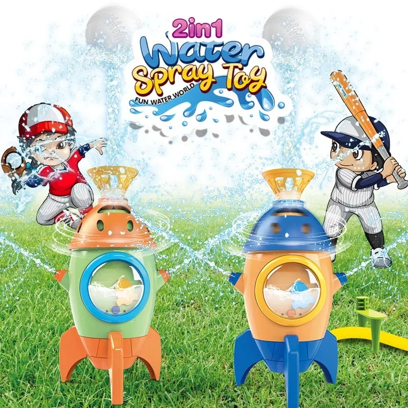 2 In1 Rotation Flying JET Water Ball Fountain Sprinkler Splashing Water Toy for Kid Outdoor Pool Party Children's Bath Toy Gift