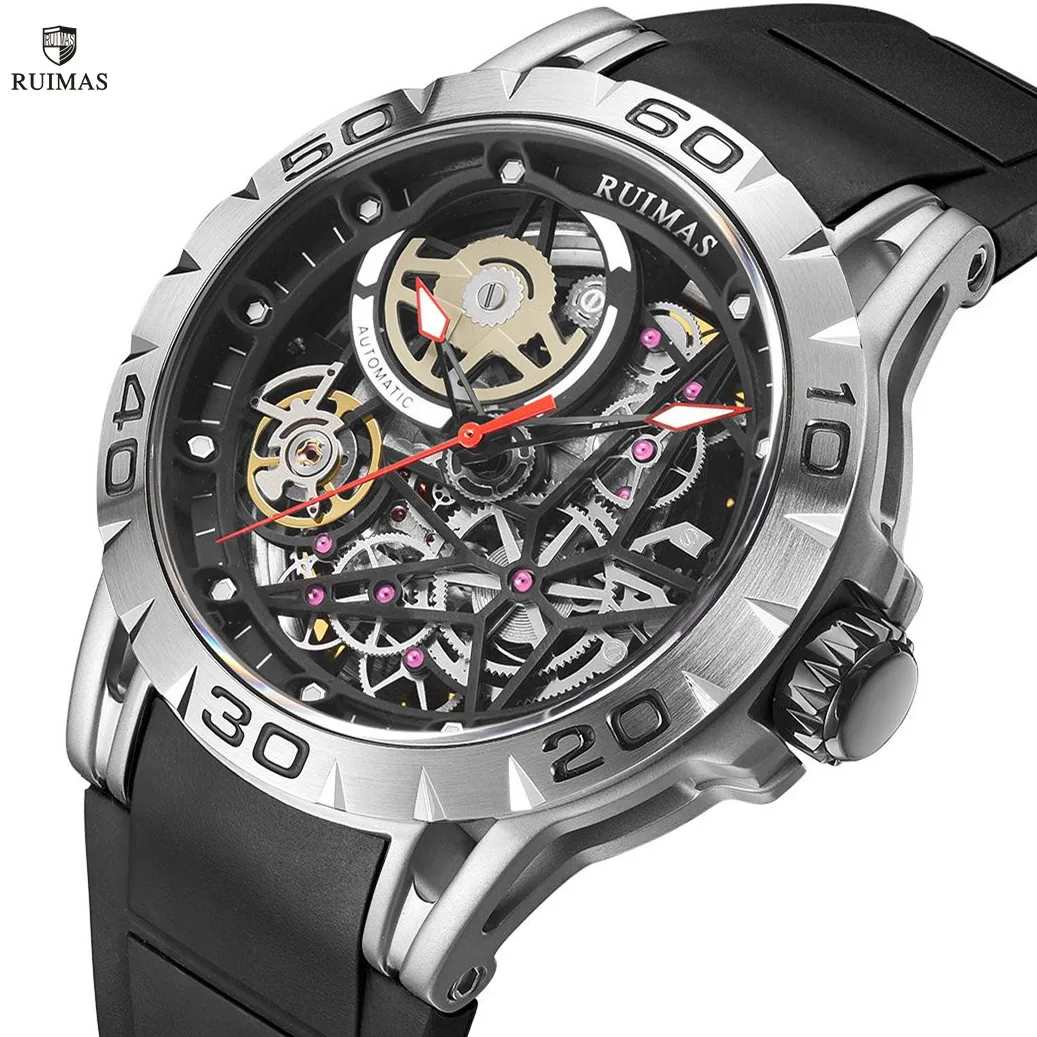 RUIMAS Mechanical Watches for Men Top Brand Luxury Military Clock Wristwatch Waterproof Sport Watch Relogios Masculino 6778