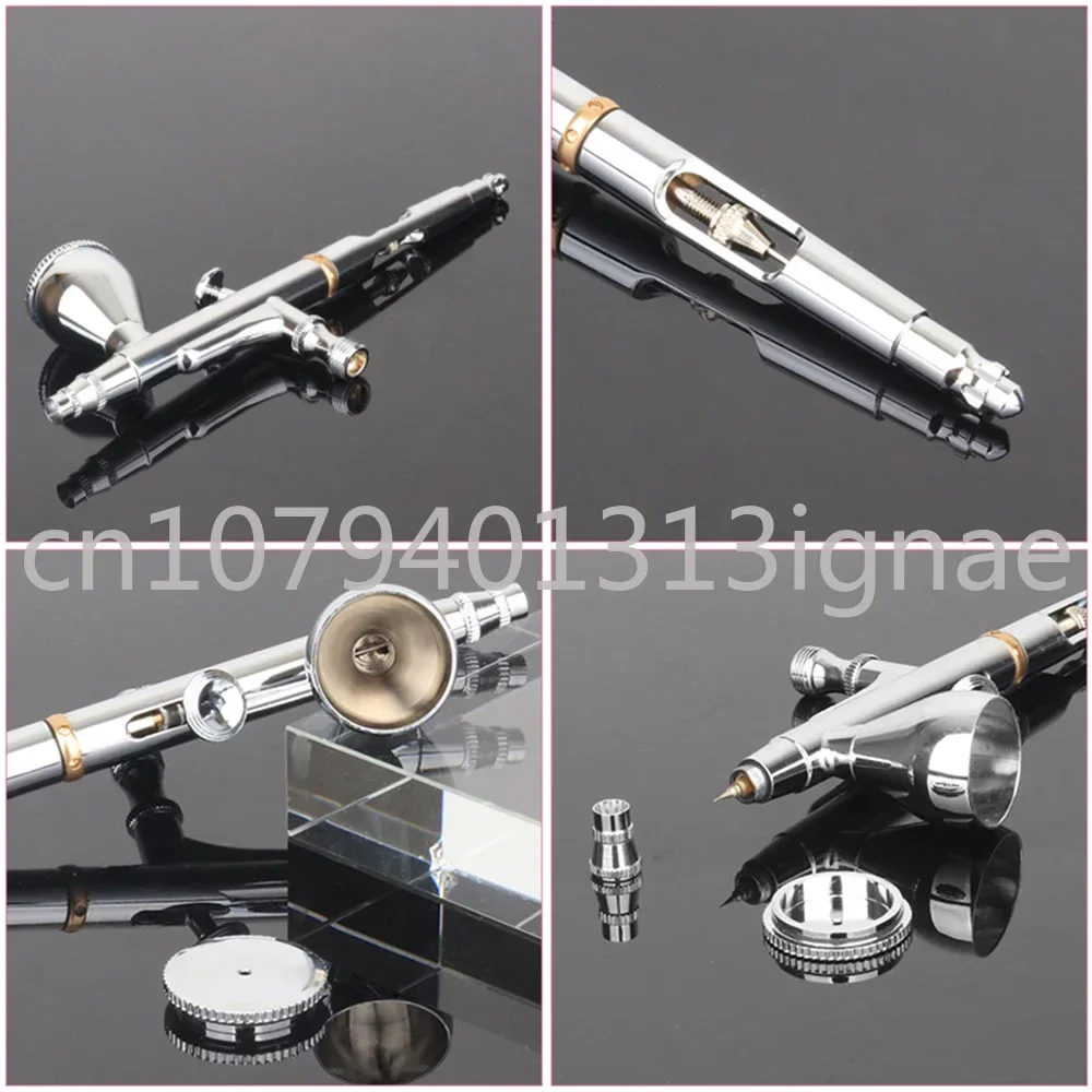 Dual Action Airbrush Spray Gun Button Type Compressor Compatible Air Brush Set  For Food Coloring MakeUp Model Painting