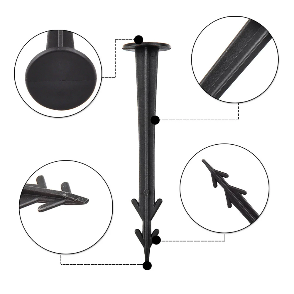 

50pcs Plastic Tent Stakes Firm Ground Support Durable Pegs for Camping Garden Yard Landscaping Reusable Outdoor for Tents